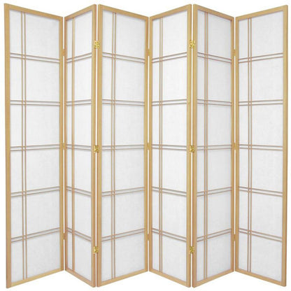 Cross Room Divider Screen Natural 6 Panel