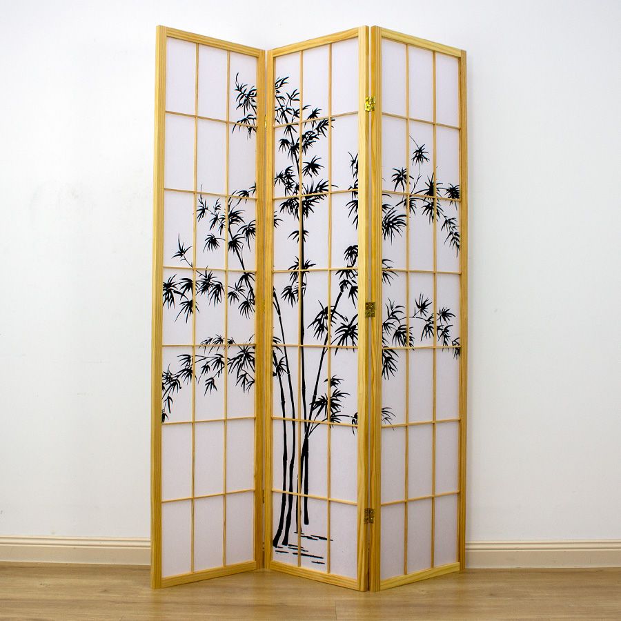 Zen Garden Room Divider Screen Natural 3 Panel