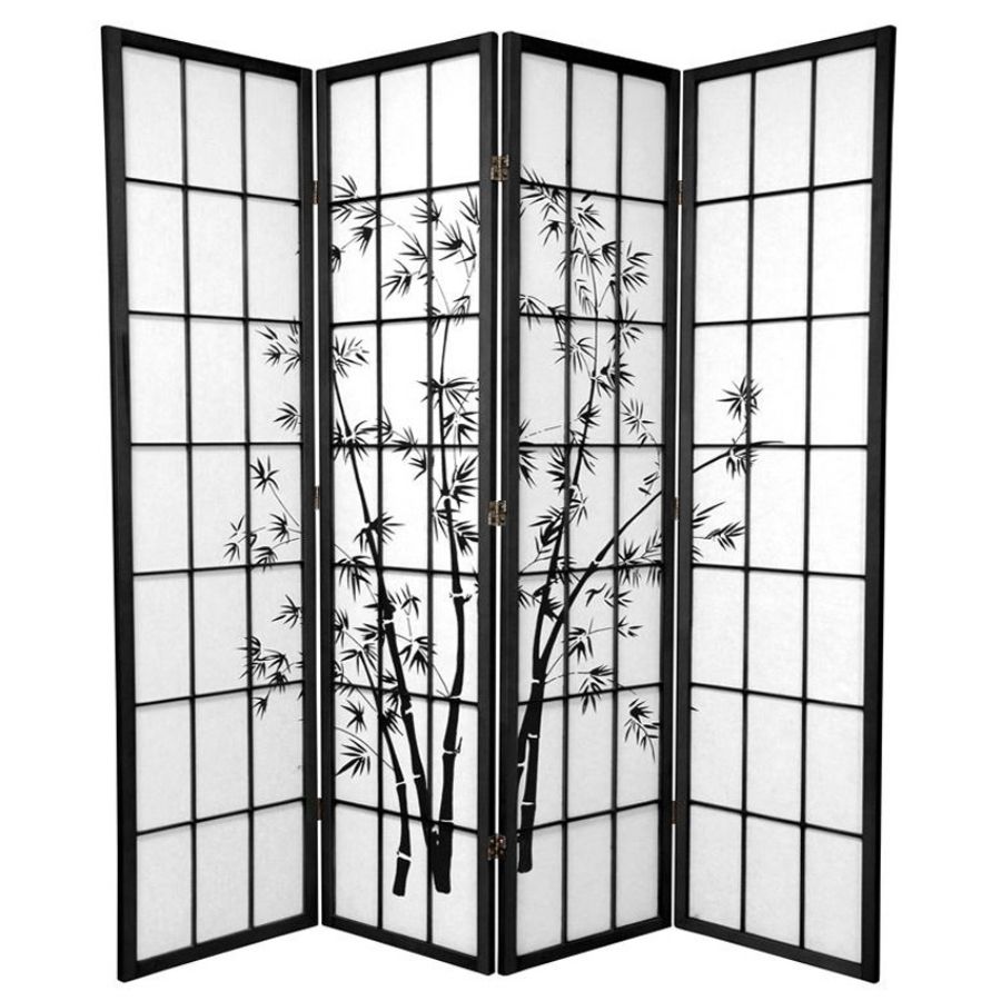 Zen Roon Dividers Zen Garden Room Divider Screen Black 4 Panel – Home Storage & Living