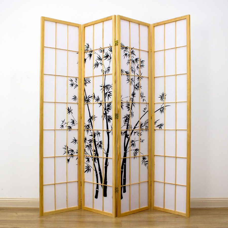 Zen Garden Room Divider Screen Natural 4 Panel