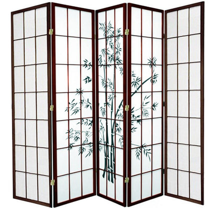 Zen Garden Room Divider Screen Brown 5 Panel