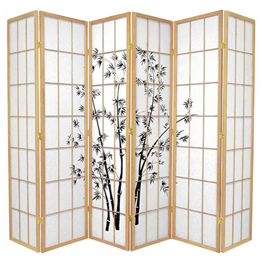 Zen Garden Room Divider Screen Natural 6 Panel