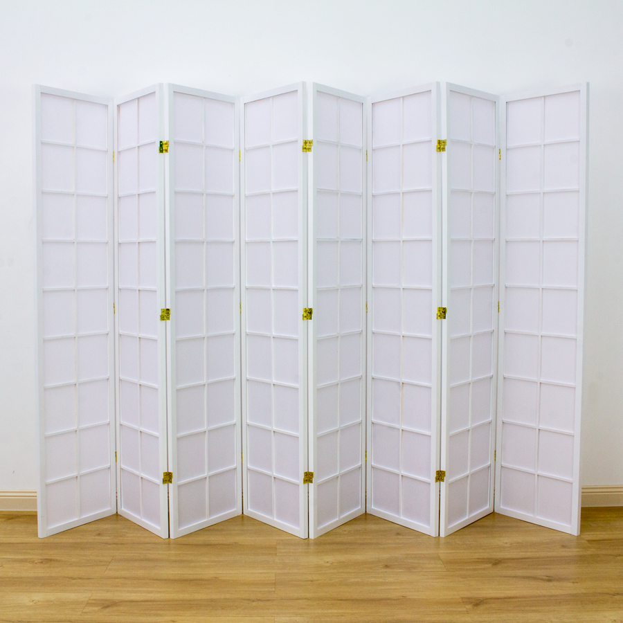 Zen Roon Dividers Zen Room Divider Screen White 8 Panel – Home Storage & Living