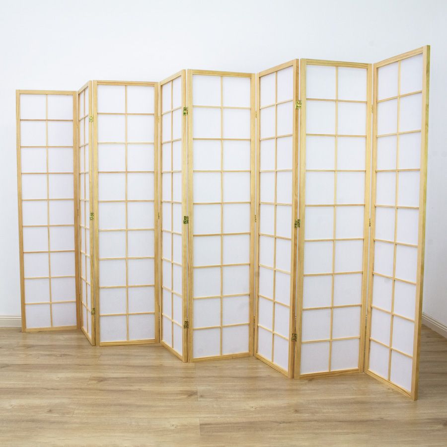 Zen Roon Dividers Zen Room Divider Screen Natural 8 Panel – Home Storage & Living