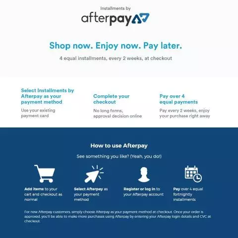 Afterpay Payments at Bowlersmart - Shop Now. Enjoy Now. Pay Later.